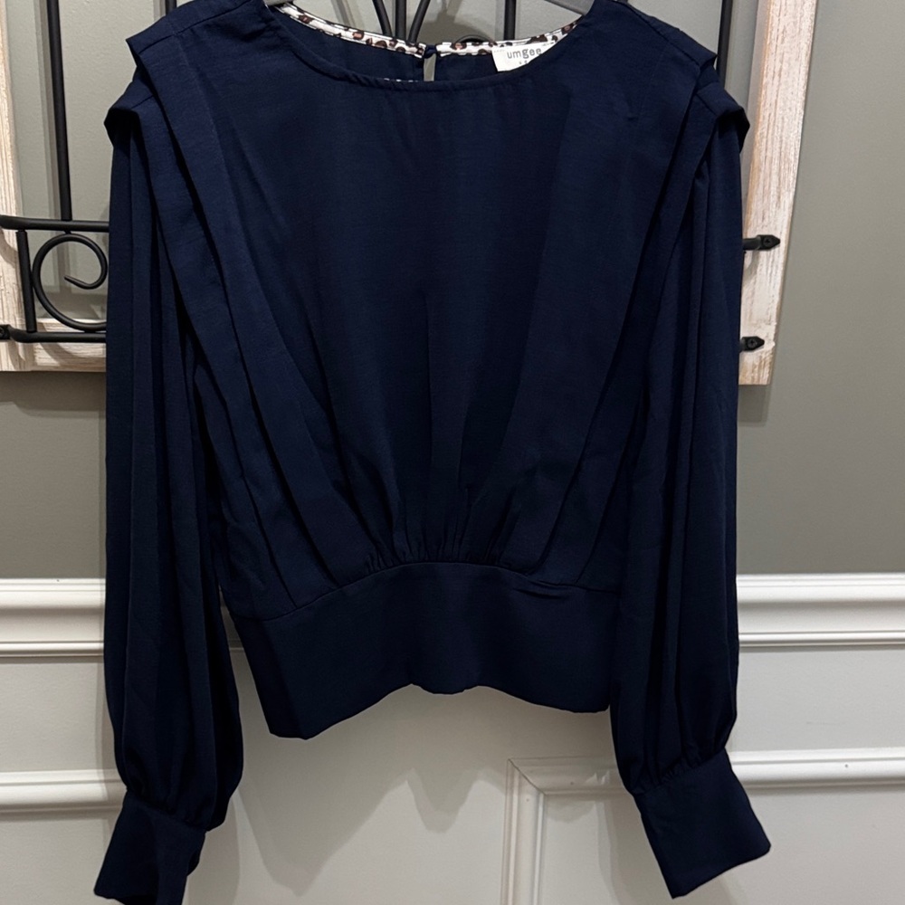 Umgee Elegant Navy Blue Women's Top L